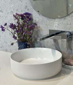 A Contemporary Basin with Polished Chrome Faucet, installed by Geelong's Bay Plumbing and Drainage