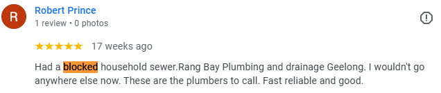 Screenshot of client feedback