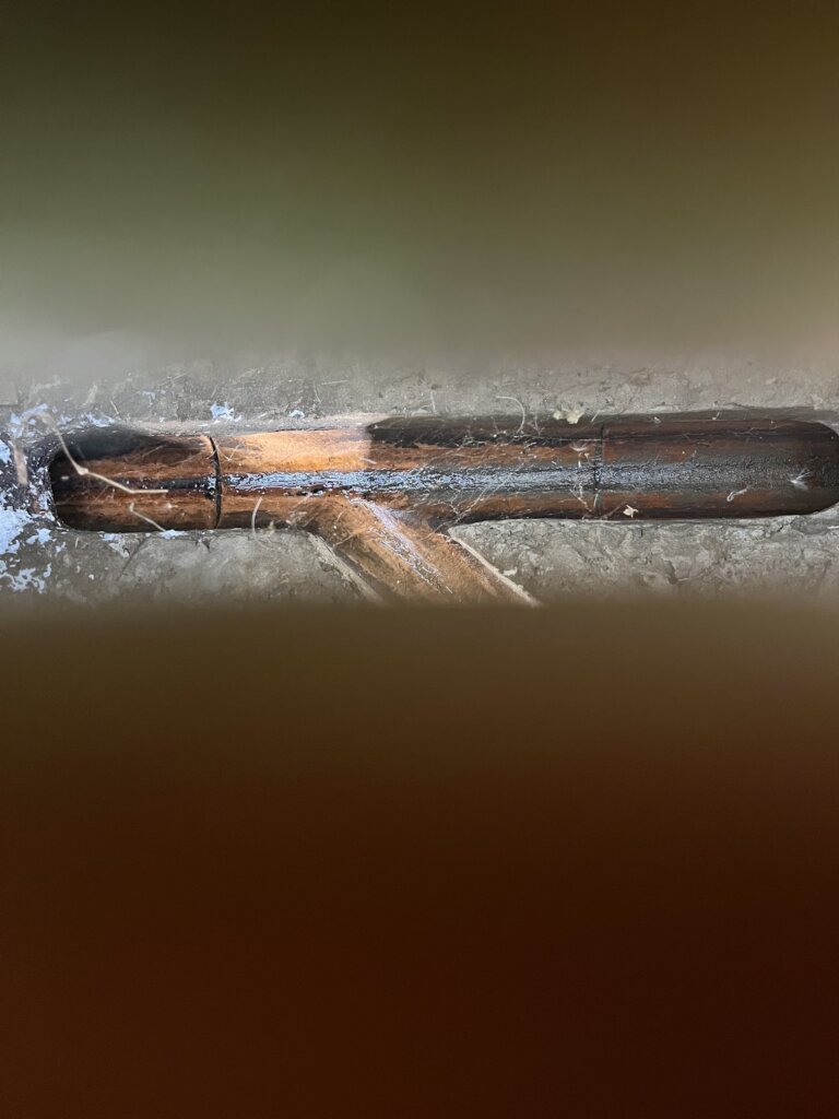 Broken sewer pipe with structural failure identified during CCTV inspection in Newtown Geelong