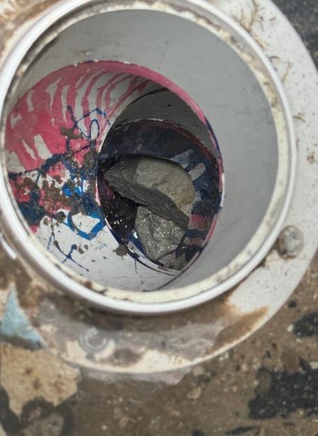 Dirty pipe with debris inside